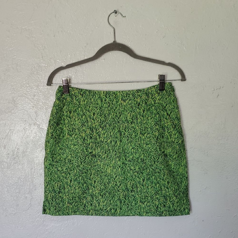 Loudmouth - Green - Grass Print - Skirt w/ Shorts